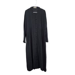 Suzen Women's Vintage Wool Blend Long Sleeves Button Front Maxi Dress - L